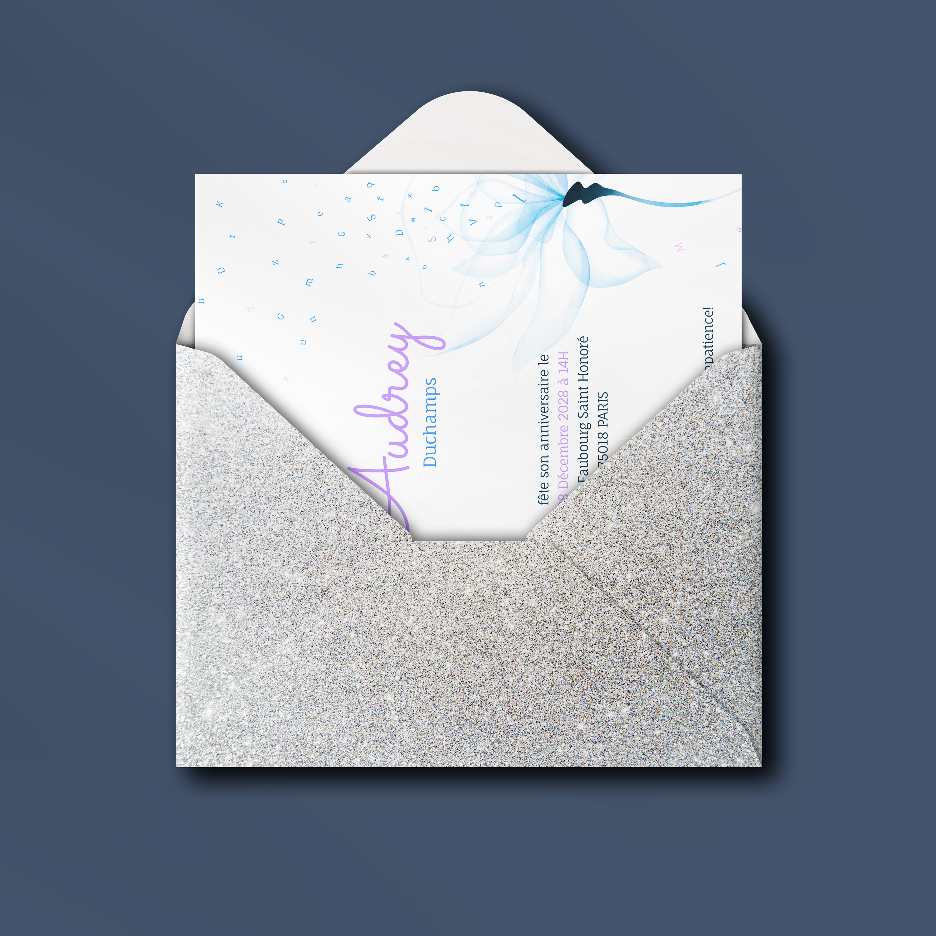 Lettres De Fleur - הזמנה זו מציגה אלגנטיות עכשווית גוון דומיננטי בטוח יישורים יציבים וטיפוגרפיה חדה. המאיירים שלנו עיצבו אסתטיקה פרימיום המעריכה איפוק. אתם מוסרים טקסט אנו משלבים בדיוק מכוונים את הפלטה ומוסיפים לוגו עדין. בדיגיטל בלבד היא מגיעה מיד לנמענים. פרופורציות נשלטות ניגודים רגועים והיררכיה ברורה מרכיבים קריאה אלגנטית. התכתבות מאופקת ומתמשכת מתאימה לכל הודעה.