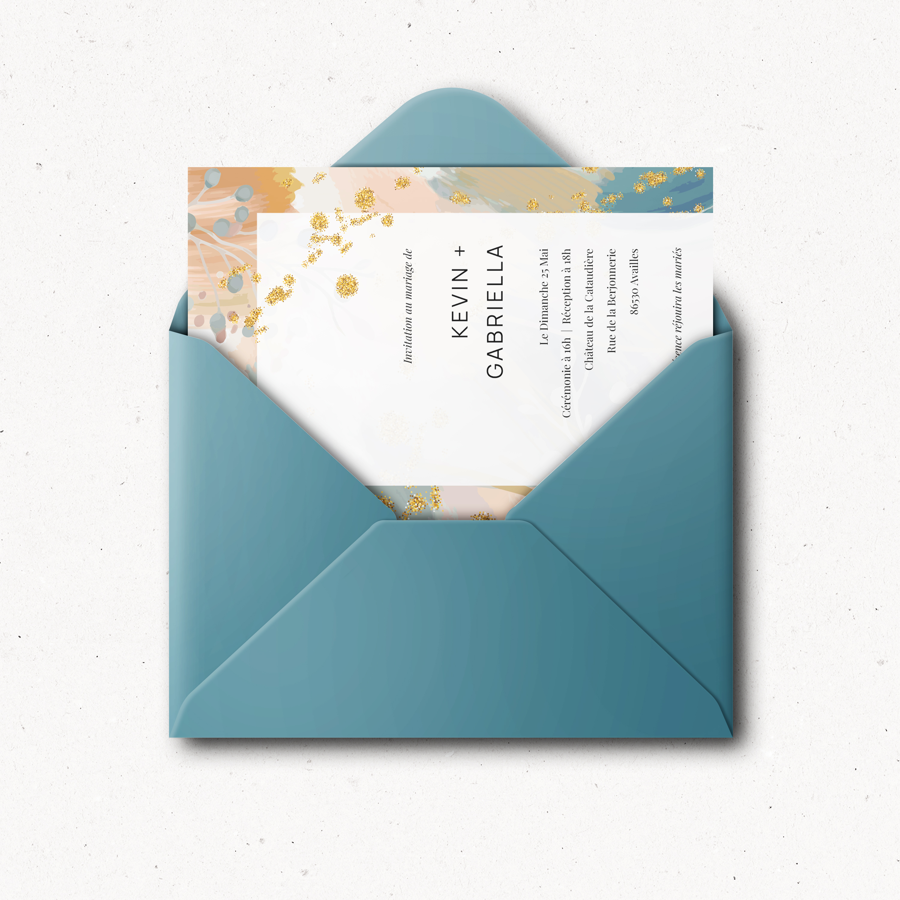 Golden Powder - Cette invitation affirme une sobriété élégante : couleur dominante claire, marges équilibrées, typographie précise. Nos créateurs ont façonné une esthétique premium qui magnifie la mesure. Nous prenons en charge la personnalisation : vous nous confiez le texte, nous l’intégrons, ajustons les nuances et ajoutons un logo discret. 100% digitale, elle atteint vos invités instantanément. Chaque choix – cadence, alignements, marges – a été pensé pour préserver fluidité et raffinement. Une correspondance contemporaine, simple et durable.