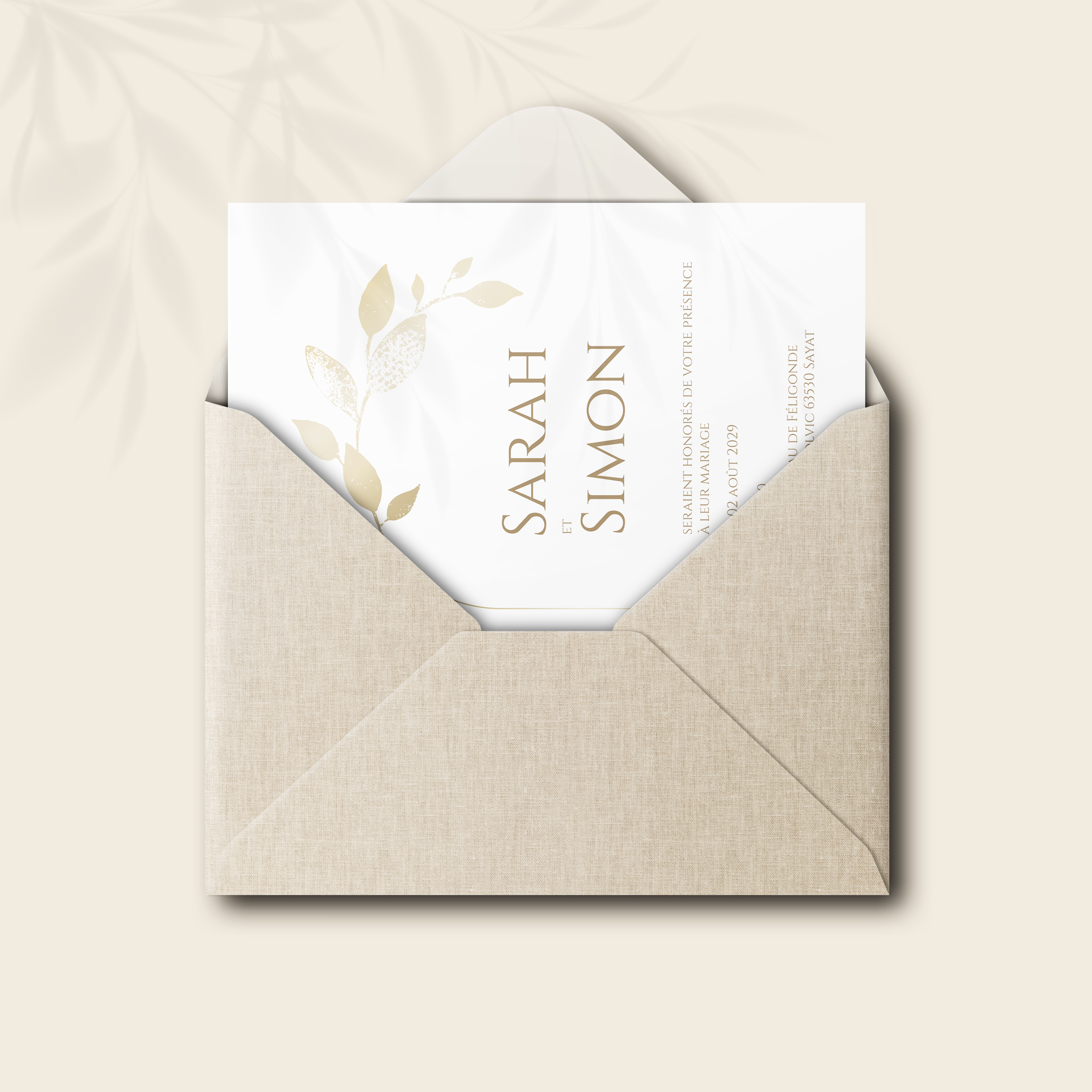 Minimalist Golden Leaves - השרטוט מציג גוון דומיננטי בטוח המאוזן בשוליים פשוטים ובטיפוגרפיה ברורה. המאיירים שלנו הרכיבו הזמנת פרימיום שבה המסר נשאר במרכז. אנו מבצעים התאמה אישית שילוב טקסט כיוון גוונים ולוגו עדין. בדיגיטל בלבד היא מגיעה ללא עיכוב. כל בחירה פרופורציות קנה מידה וקצב חזותי כוילה לשמירת זרימה ואלגנטיות. התכתבות עכשווית אמינה ומאוזנת.