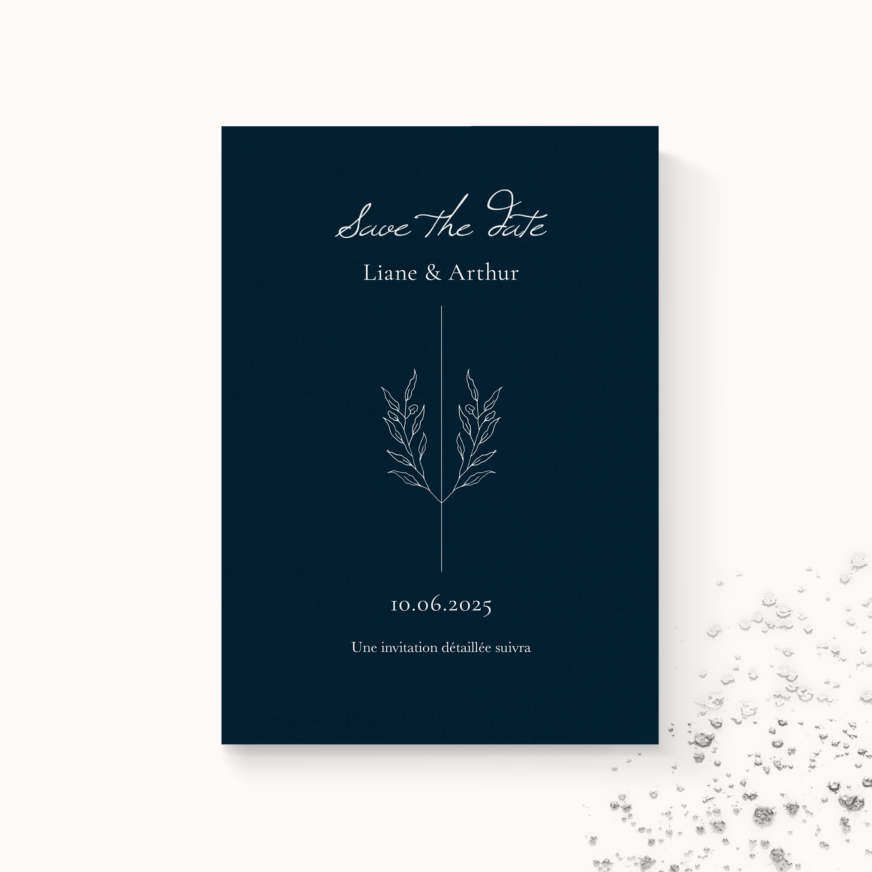 Blue Linen Save The Date