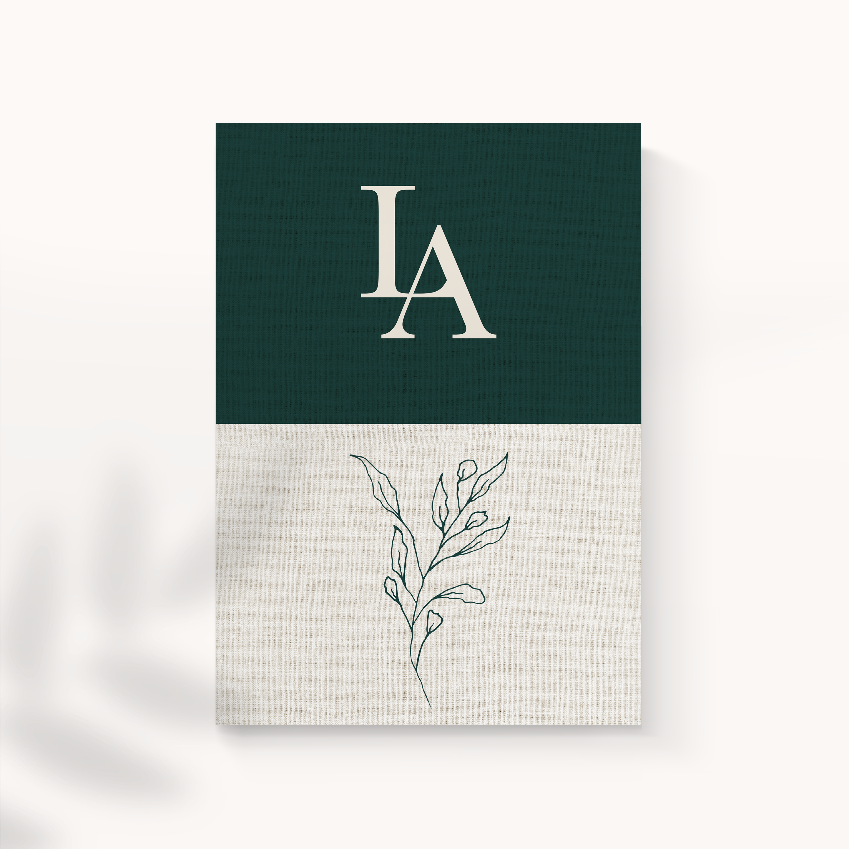 Green Linen Invitation