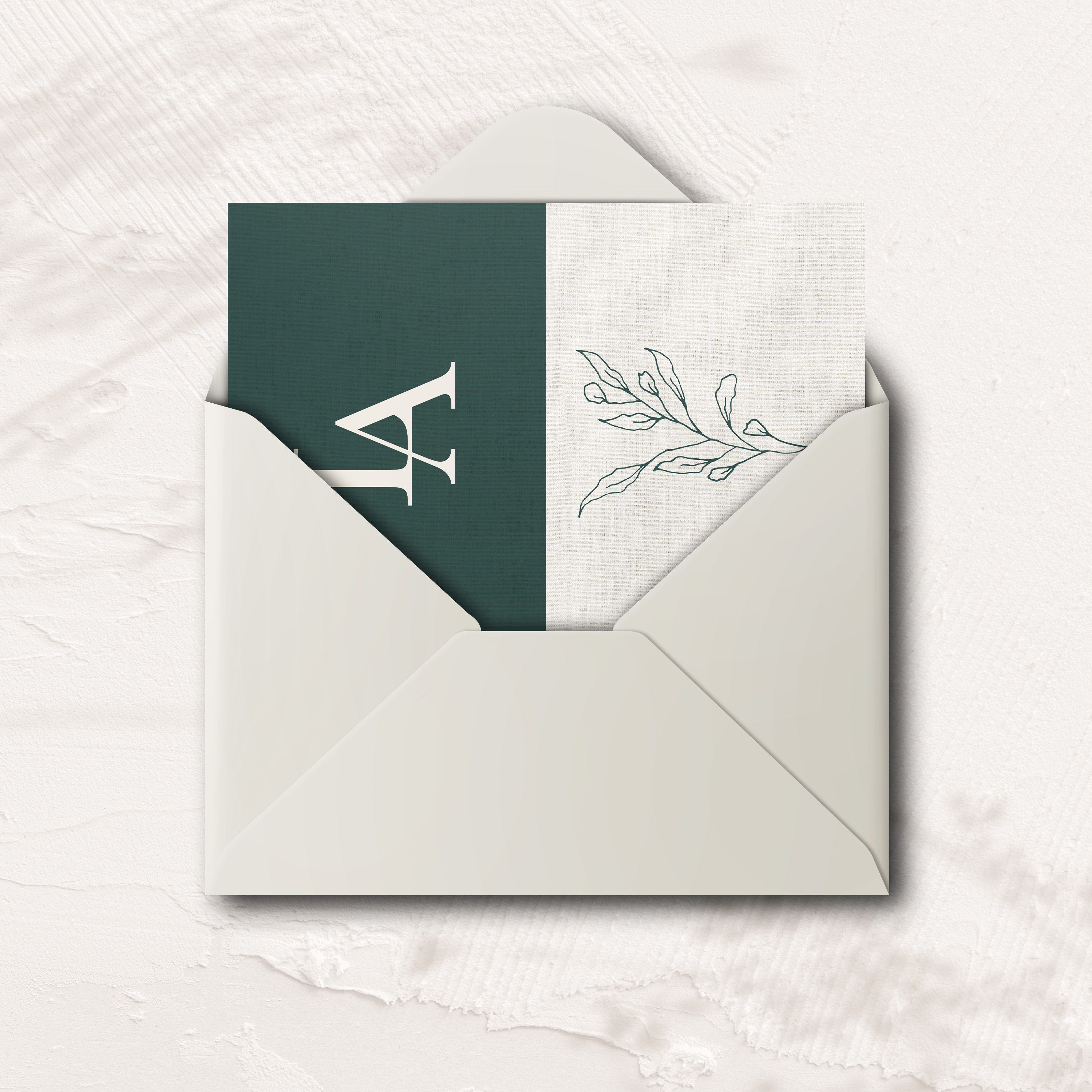 Green Linen Invitation - הזמנה זו בוחרת פשטות מוארת צבע דומיננטי ברור פרופורציות מאוזנות וטיפוגרפיה יציבה. היוצרים שלנו רצו אסתטיקה פרימיום המעדיפה דיוק. אנו מבצעים התאמה מלאה שילוב טקסט כיוון עדין של הצבעים ותוספת לוגו עדין. בדיגיטל בלבד היא מגיעה מיד לנמענים. כל פרט שוליים יישורים וניגודים כויל לשימור זרימה ואלגנטיות. התכתבות עכשווית אמינה ומעודנת.