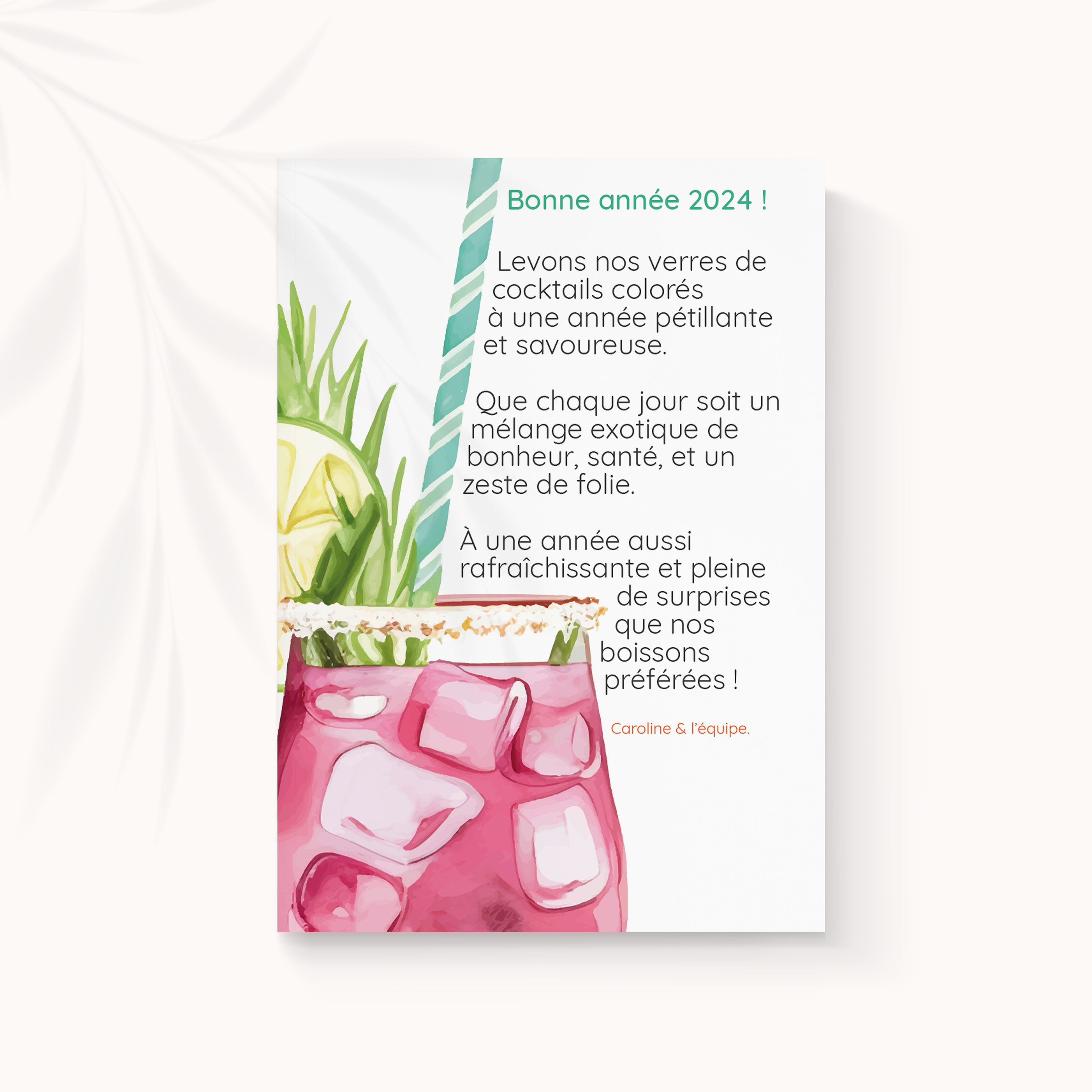 Fresh Year - Cette invitation met en valeur une dominante chromatique affirmée, tenue par des marges sobres et une typographie claire. Nos créateurs ont conçu une esthétique premium qui privilégie la cohérence. Nous assurons la personnalisation sur mesure : vous nous envoyez le texte, nous l’intégrons avec précision, ajustons la palette et ajoutons un logo discret. 100% digitale, elle atteint vos invités immédiatement. Chaque choix – alignements, proportions, contrastes – a été calibré pour préserver fluidité et justesse. Une correspondance contemporaine, simple et raffinée.