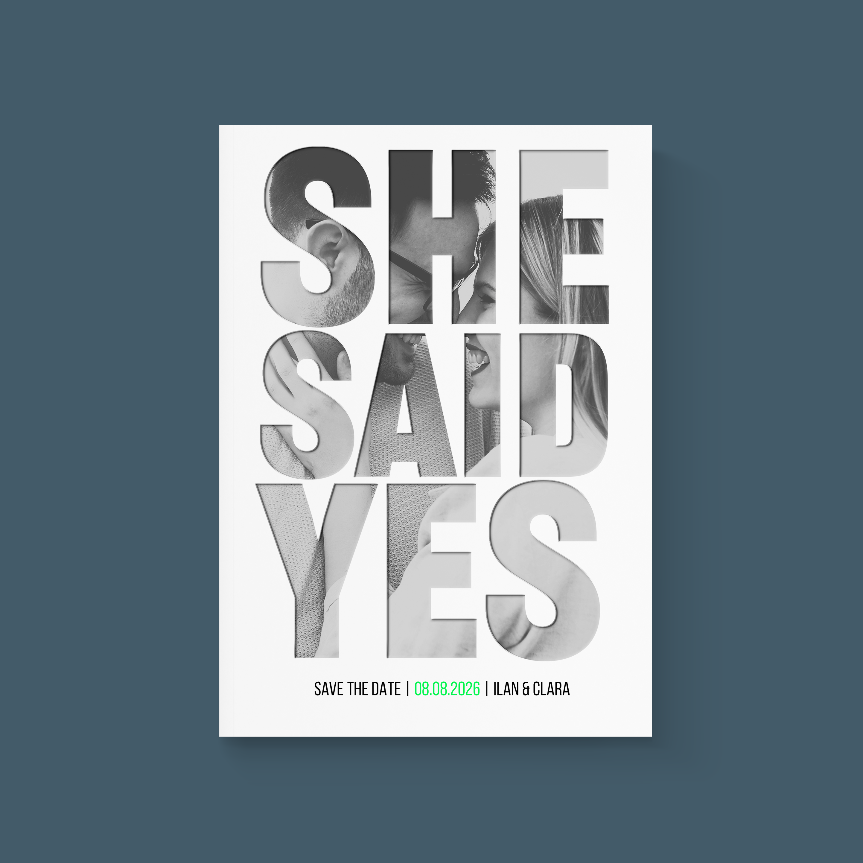 Yes She Said - Le dessin privilégie une clarté rigoureuse : typographie maîtrisée, marges régulières et couleur dominante qui affirme un ton sûr. La sobriété de l’ensemble met vos mots en évidence et garantit une lecture fluide. Conçue par nos illustrateurs, cette invitation se veut intemporelle et sobre. Nous prenons en charge la personnalisation : intégration du texte, ajustement des nuances, ajout possible d’un logo discret. Entièrement digitale, elle est transmise immédiatement à vos invités. Chaque élément — alignement, contraste, proportion — vise la précision et la cohérence. Une correspondance haut de gamme qui transforme un simple message en attention raffinée.