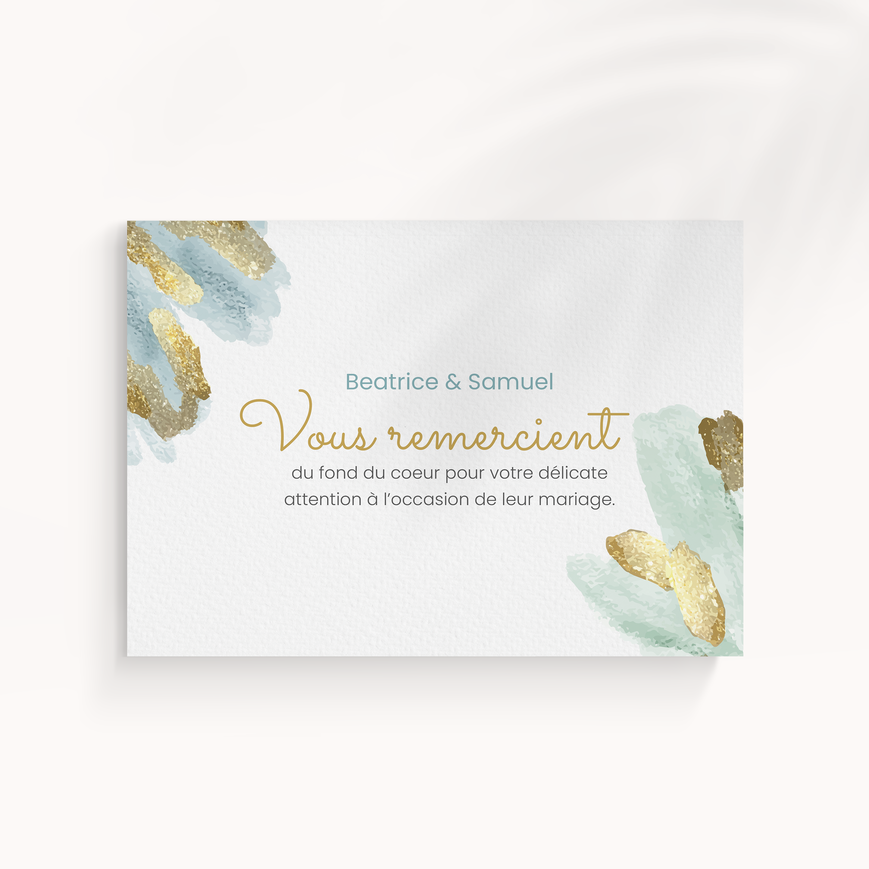 Blue Paint Thanks - The drawing asserts balanced aesthetics: a calm dominant color, sober margins, and clear typography. Our creators envisioned a premium invitation that values measure. We handle full personalization: you send us the text; we integrate it accurately, harmonize the palette, and add a discreet logo. Fully digital, it reaches your guests without delay. Every choice—proportions, alignments, cadence—was designed to preserve flow and elegance. A contemporary, simple, refined correspondence.