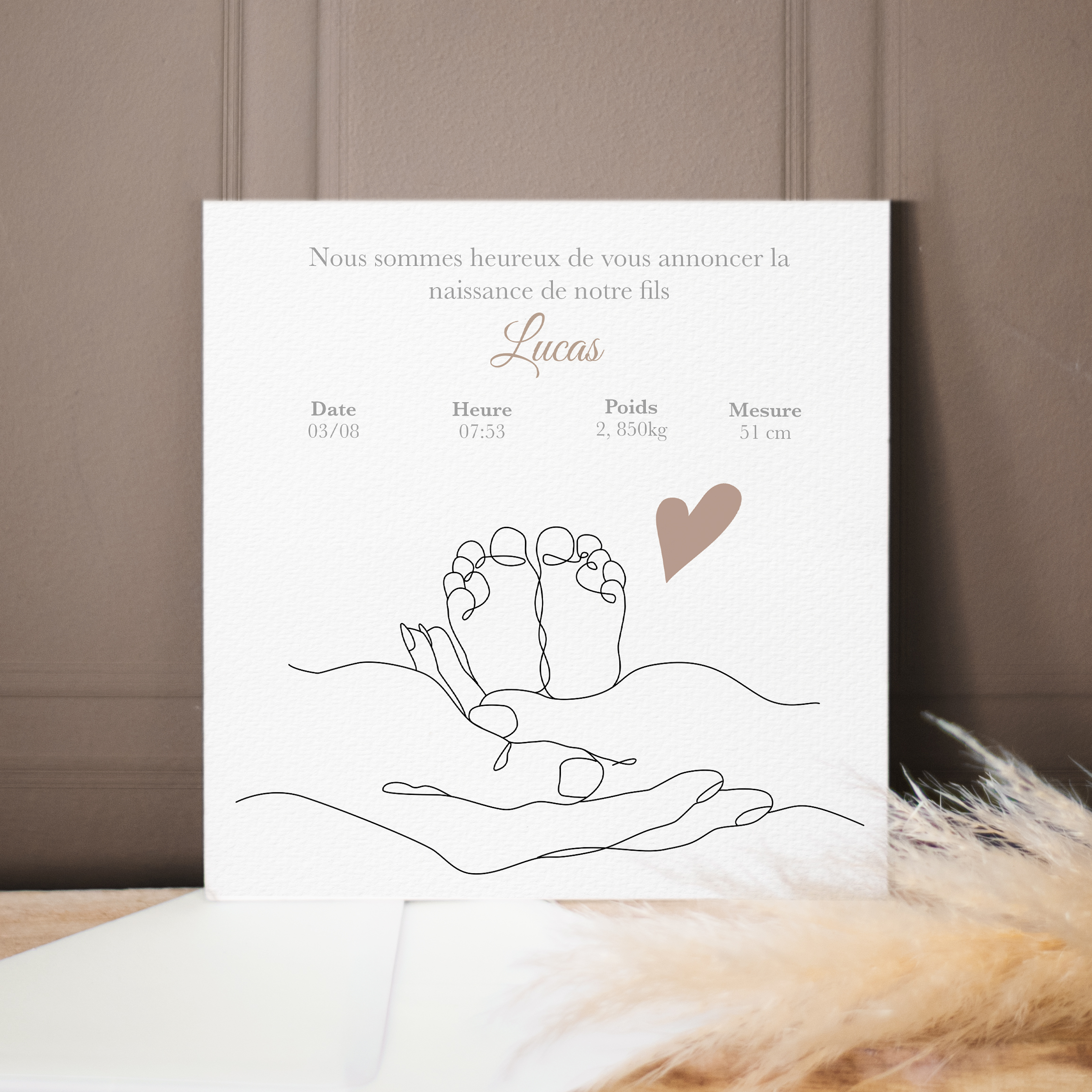 Baby Line Drawing - Cette invitation révèle une esthétique claire et équilibrée : une couleur dominante assumée, des marges sobres, une typographie posée. Chaque détail contribue à un cadre raffiné qui met vos mots en valeur avec naturel. Réalisée par nos illustrateurs, la composition privilégie l’élégance discrète et la cohérence. Nous assurons la personnalisation complète : vous nous confiez le texte, nous l’intégrons avec exactitude, ajustons la palette et ajoutons un logo discret si souhaité. Diffusée uniquement au format numérique, elle atteint vos invités immédiatement. Une correspondance premium, sobre et durable, conçue pour vos moments importants.