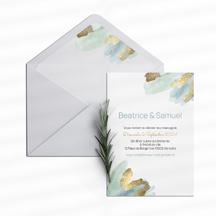 Blue Paint - The model asserts a crisp presence: confident dominant hue, precise alignments, and readable hierarchy. Our illustrators retained a purified graphic language to host your announcements with tact. We handle bespoke personalization: text integration, tone harmonization, and a discreet logo if needed. Fully digital, the invitation reaches recipients without delay. Visual parameters—margins, contrasts, leading—are tuned for reliable, lasting elegance. A premium, sober, contemporary correspondence.