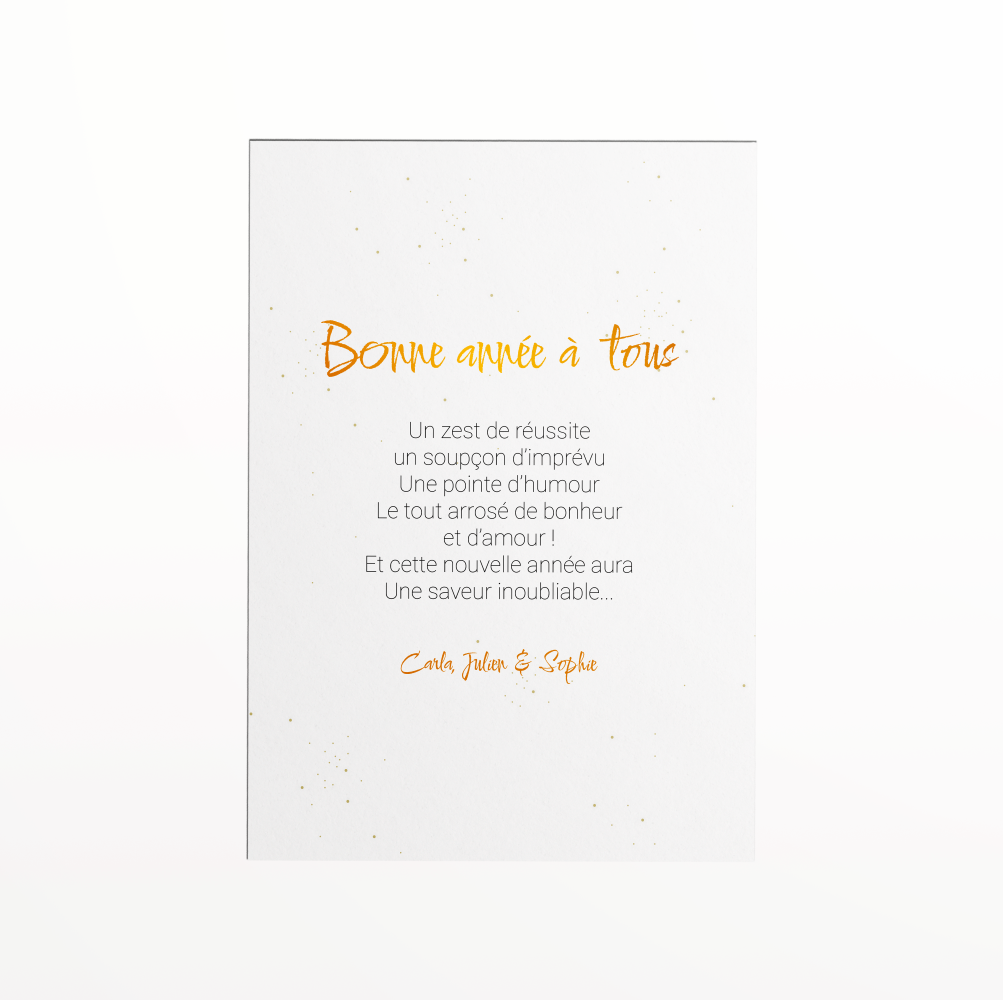 Gold Year - הדגם מתבלט בקווים ברורים וברכות של הצבע המרכזי. העימוד האוורירי מעניק למסרים נשימה מודרנית ומדגיש את העיקר. היוצרים שלנו דמיינו הזמנה שבה פשטות ועידון מאזנים כדי לספק מסגרת מתאימה. אתם מוסרים את הטקסט ואנו מעצבים אותו בדיוק מאזנים גוונים ומוסיפים לוגו עדין אם נדרש. בדיגיטל בלבד היא מגיעה מיד לנמענים. כל פרופורציה תוכננה לזרימה ולאיזון. הזמנה עכשווית המשלבת דיוק גרפי אותנטיות ומודרניות.