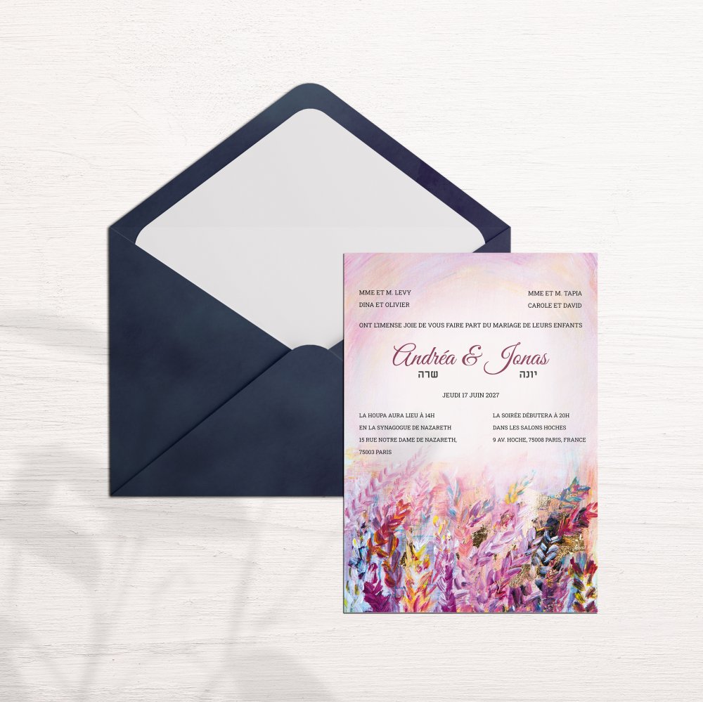 Wheat Field - Le modèle illustre une sobriété lumineuse : dominante chromatique claire, marges régulières, typographie nette. Nos illustrateurs ont conçu une invitation premium qui valorise clarté et équilibre. Nous assurons la personnalisation sur mesure : texte intégré, nuances ajustées, ajout discret d’un logo. Diffusée uniquement en numérique, elle rejoint vos invités immédiatement. Chaque élément – cadence, proportions, rythme – a été calibré pour offrir une lecture élégante et durable. Une correspondance contemporaine, fiable et élégante.