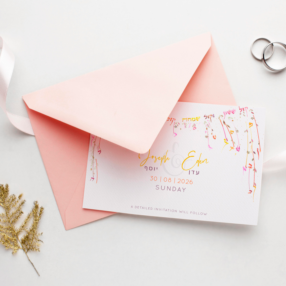 Colorfull Save The Date - Le modèle affirme une modernité posée : couleur dominante douce, marges sobres, typographie claire. Nos illustrateurs ont choisi une écriture premium qui privilégie la mesure et la cohérence. Nous assurons la personnalisation : intégration du texte, réglage des teintes, ajout discret d’un logo. Diffusée uniquement en digital, l’invitation rejoint vos invités sans délai. Chaque détail – hiérarchie, proportions, rythme – a été calibré pour préserver fluidité et élégance. Une correspondance contemporaine, fiable et raffinée.