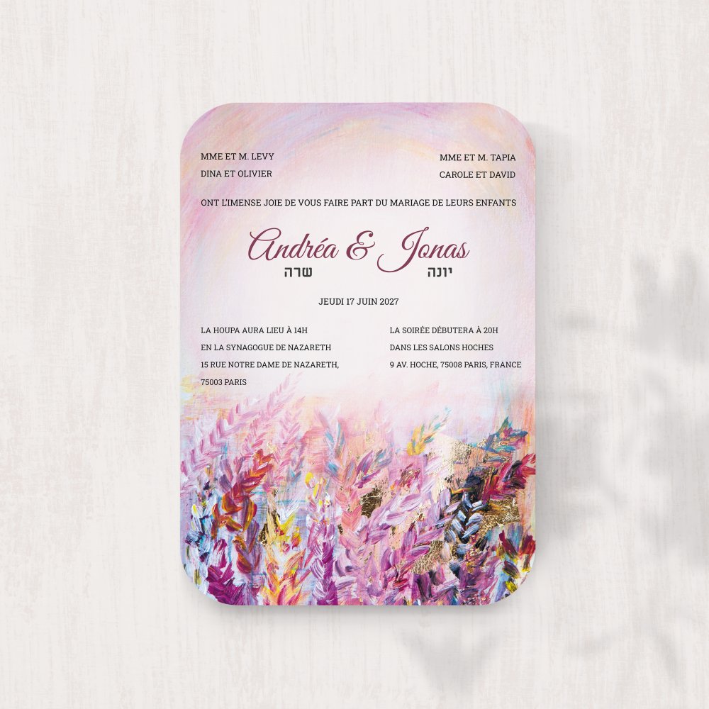 Champs Coloré - This invitation highlights contemporary sobriety: a soft dominant hue, balanced margins, and clear typography. Our creators sought premium aesthetics that are simple and reliable. We deliver full personalization: share your text; we integrate it accurately, adjust the palette, and add a discreet logo if needed. Exclusively digital, it reaches your guests instantly. Every detail—proportions, hierarchy, contrasts—was designed to ensure flow and elegance. A premium, sober, lasting correspondence.