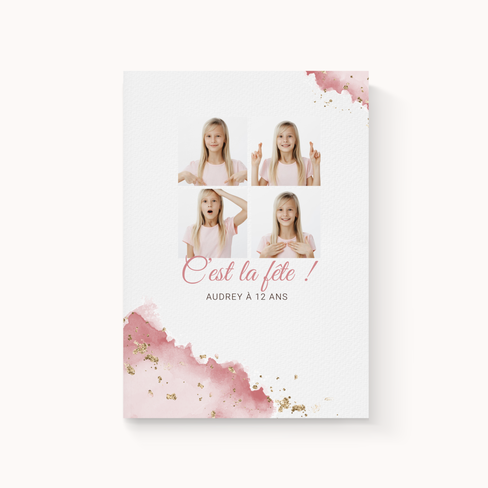 Aqua Ink Pink - Cette invitation privilégie une écriture graphique claire et intemporelle. La dominante chromatique, choisie pour sa sobriété lumineuse, installe d’emblée un ton distingué. Pensée par des créateurs, la mise en page équilibre aplomb et douceur, afin de soutenir vos mots sans jamais les masquer. Notre équipe réalise la personnalisation sur mesure : texte composé, couleurs ajustées, ajout d’un logo si souhaité. Au format digital, l’envoi est immédiat, prêt à être partagé avec vos invités. Le résultat tient dans la précision des détails, la tenue des proportions et la délicatesse des contrastes. Une invitation contemporaine qui assume l’essentiel : une présence élégante, une lecture fluide, un impact net. 