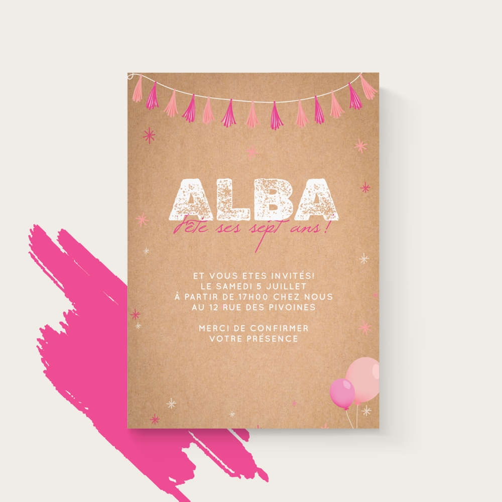 Pom Pom Craft - Pensée pour mettre en avant vos mots, cette invitation construit une scène discrète où la couleur principale déploie une tonalité sereine. Le dessin privilégie les alignements justes, la respiration du texte et une typographie soignée. Créée par nos illustrateurs, elle incarne une élégance contemporaine, sans emphase. Vous nous confiez votre texte ; nous l’intégrons avec exactitude, ajustons les teintes et ajoutons un logo si vous le souhaitez. Diffusée exclusivement en digital, elle parvient immédiatement à vos destinataires. Un modèle conçu pour durer, intemporel dans sa tenue, qui transforme une simple annonce en geste attentif et raffiné.