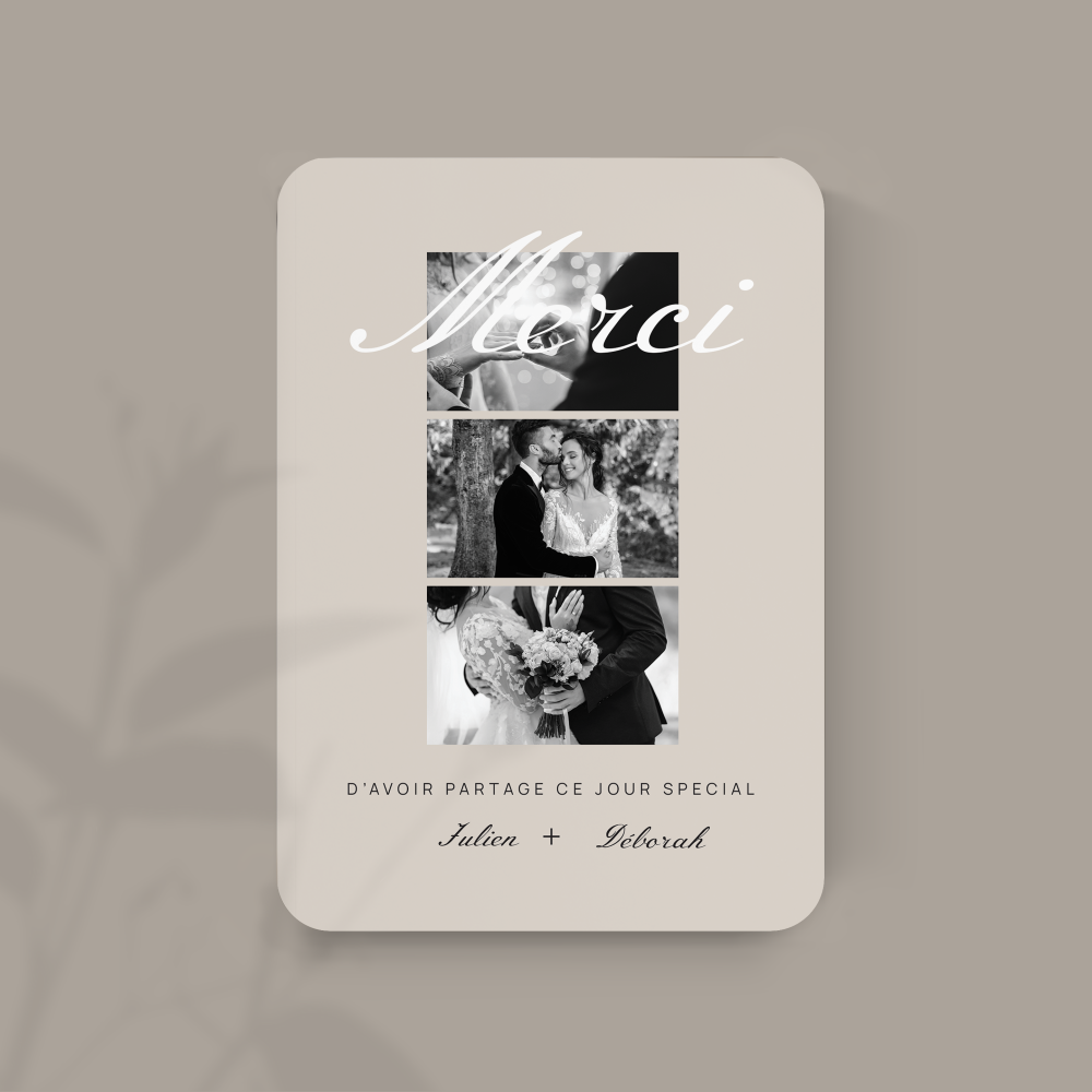 Rustique élégant Merci - הדגש ביצירה זו נמצא באיזון בין פשטות לביטוי. הצבע המרכזי מדגיש את המילים בעדינות והקומפוזיציה האוורירית מאפשרת קריאה חלקה. היוצרים שלנו תכננו הזמנה זו כמרחב ברור ומובחן להכרזות חיוניות. אתם מוסרים את הטקסט ואנו מעצבים אותו בקפידה מתאימים גוונים ומוסיפים לוגו עדין לפי רצון. בדיגיטל בלבד היא מגיעה מיד לאורחים. העיצוב מעדיף הרמוניה ודיוק כדי שהמסר יישמע בעוצמה מתמשכת. הזמנה עכשווית המשלבת מודרניות ועדינות.