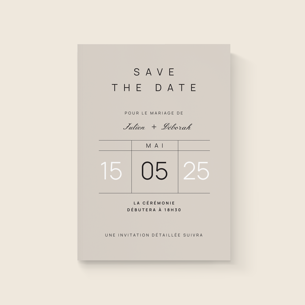 Rustique élégance - Le graphisme privilégie ici la clarté et la finesse : des espaces aérés, une typographie sobre et une couleur dominante choisie pour son intensité mesurée. Cette invitation illustre la volonté de proposer un cadre élégant à vos mots, sans jamais les alourdir. Conçue par nos créateurs, elle allie précision graphique et modernité maîtrisée. Nous réalisons la personnalisation sur mesure : intégration du texte, ajustement des nuances, ajout possible d’un logo discret. Diffusée uniquement au format numérique, elle parvient immédiatement à vos invités. Chaque élément est pensé pour assurer lisibilité et distinction. Une création raffinée qui reflète un style haut de gamme et contemporain.