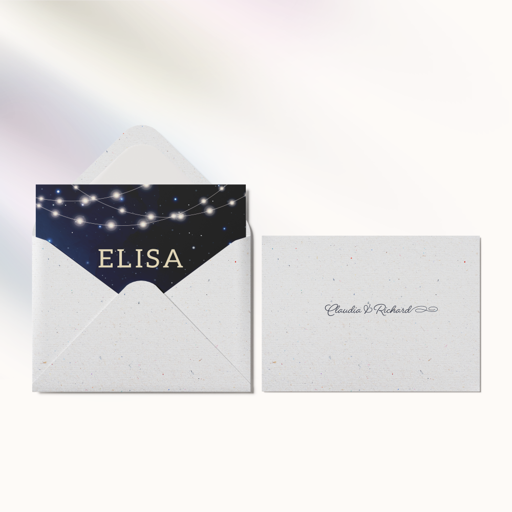 Nuit étoilée - כאן המודרניות מדברת דרך פשטות צבע דומיננטי כהדגשה נכונה קווים ברורים וקצב חזותי אחיד. המכלול מציב את המילים במרכז ומחזק את טווח ההשפעה. בעיצוב המאיירים שלנו ההזמנה מאמצת חתימה גרפית ברורה ויציבה. אנו מטפלים בהתאמה מקצה לקצה שילוב טקסט כיוון גוונים ואפשרות ללוגו עדין. בדיגיטל בלבד היא מגיעה מיד לנמענים וקלה לשיתוף. כל פרט נשקל לשמור על קריאות ואלגנטיות. יצירה בהתאמה אישית יציבה ועכשווית להכריז בביטחון ובעדינות.