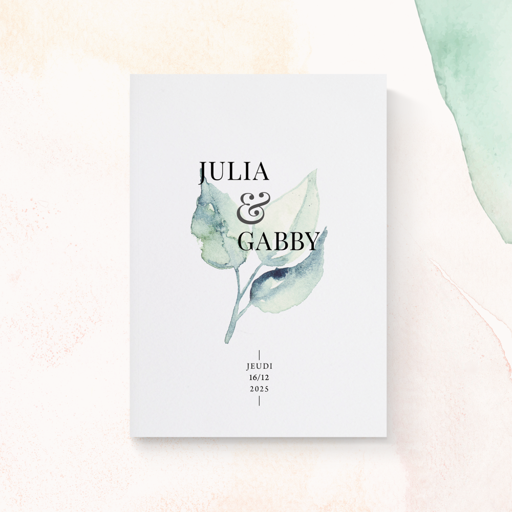 Aqua Leaf - Cette invitation privilégie une esthétique claire et équilibrée, où la couleur dominante crée une atmosphère sereine. Les lignes sobres et les espaces mesurés composent un cadre élégant qui met vos mots en valeur. Imaginée par nos illustrateurs, elle conjugue rigueur contemporaine et délicatesse visuelle. Nous prenons en charge la personnalisation : intégration du texte, ajustement des teintes, ajout d’un logo discret si souhaité. Diffusée uniquement en format numérique, elle atteint vos invités sans délai. Chaque détail a été pensé pour préserver fluidité, lisibilité et harmonie. Une correspondance premium, faite pour durer et sublimer vos annonces avec simplicité raffinée.