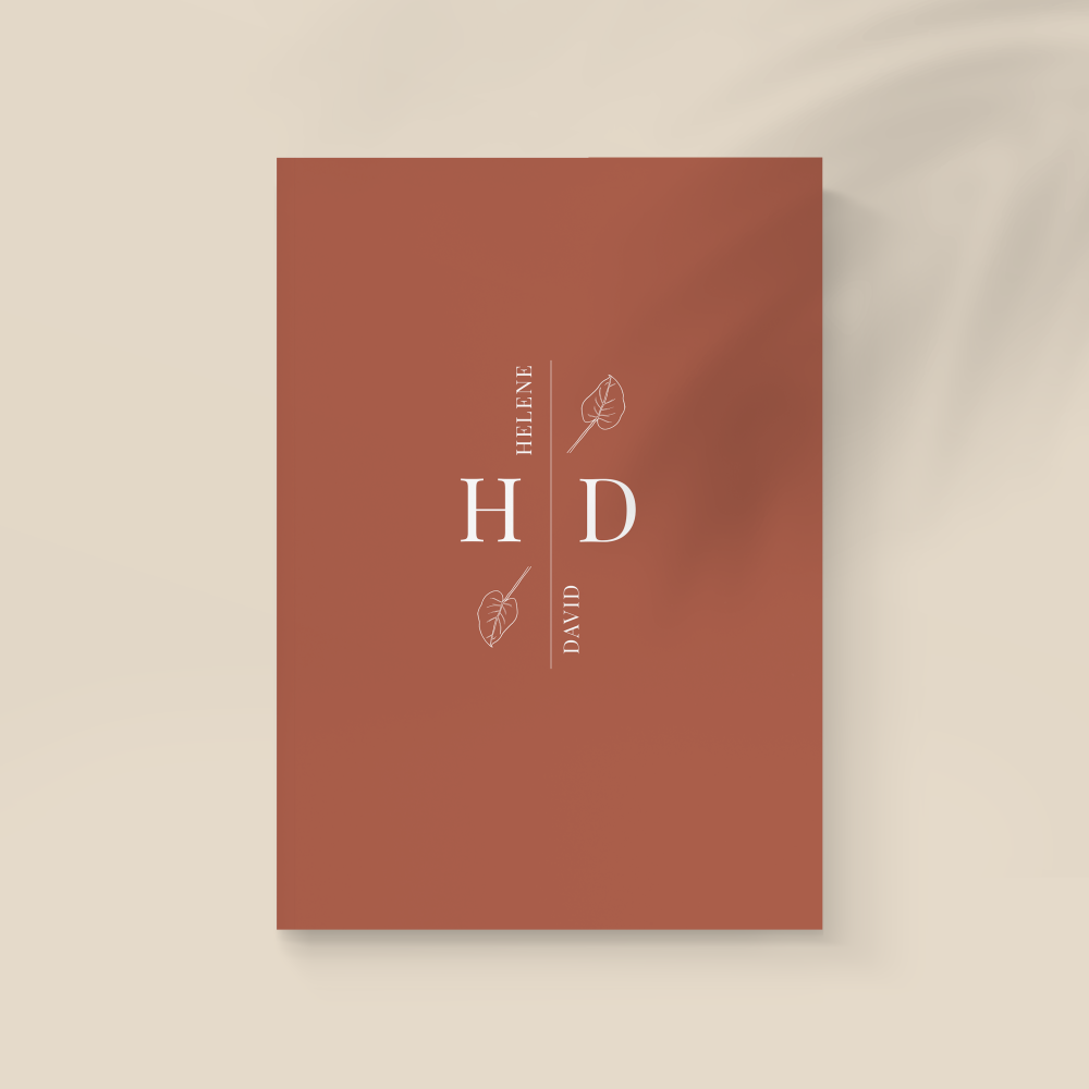 Rouille - With this model, modernity is expressed through clear, disciplined graphics and a dominant color that supports your words with contained intensity. Regular proportions and measured typography create a contemporary, sober frame. Designed by our illustrators, the invitation privileges restraint and lasting elegance. You share your text; we integrate it precisely, harmonize the palette, and add a discreet logo if needed. Exclusively digital, it reaches your guests instantly and allows elegant sharing. Every detail—margins, contrasts, alignments—was crafted to provide a premium, reliable, refined presence. A modern, timeless correspondence to announce with clarity and distinction.