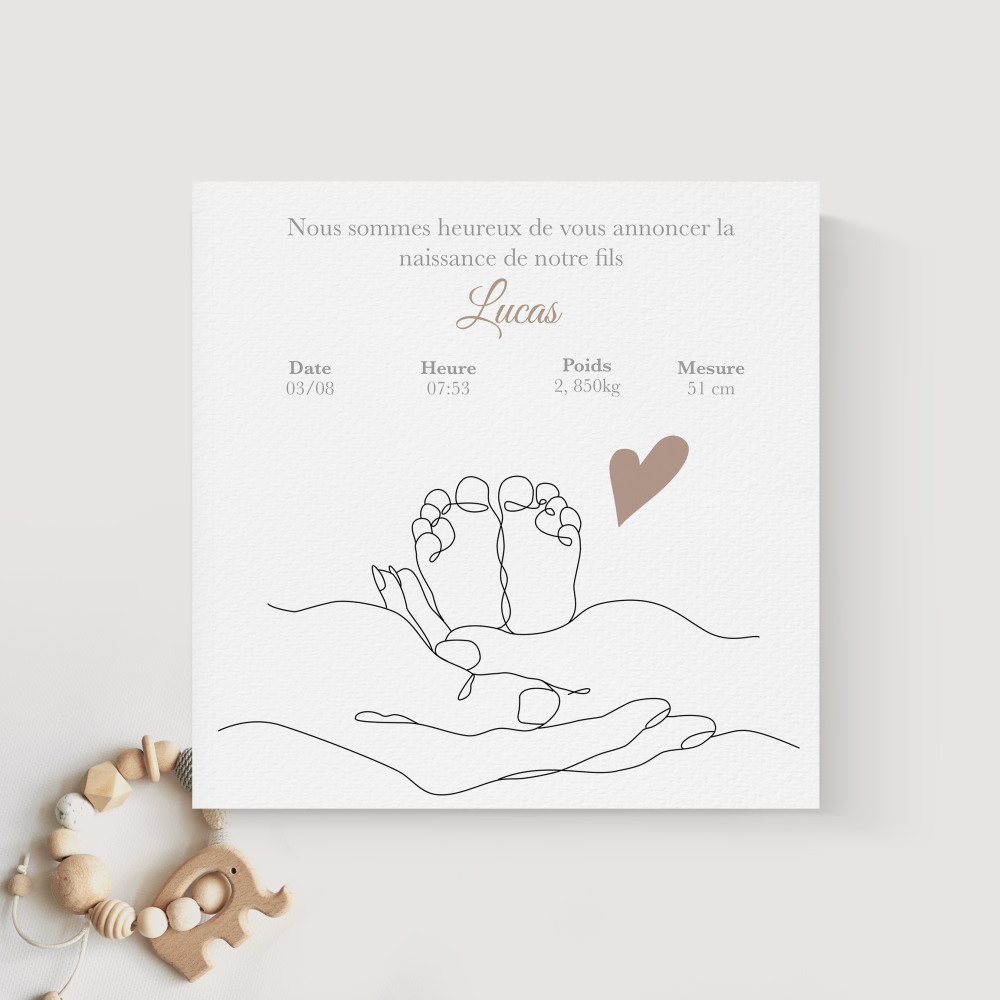 Baby Line Drawing - Cette invitation révèle une esthétique claire et équilibrée : une couleur dominante assumée, des marges sobres, une typographie posée. Chaque détail contribue à un cadre raffiné qui met vos mots en valeur avec naturel. Réalisée par nos illustrateurs, la composition privilégie l’élégance discrète et la cohérence. Nous assurons la personnalisation complète : vous nous confiez le texte, nous l’intégrons avec exactitude, ajustons la palette et ajoutons un logo discret si souhaité. Diffusée uniquement au format numérique, elle atteint vos invités immédiatement. Une correspondance premium, sobre et durable, conçue pour vos moments importants.