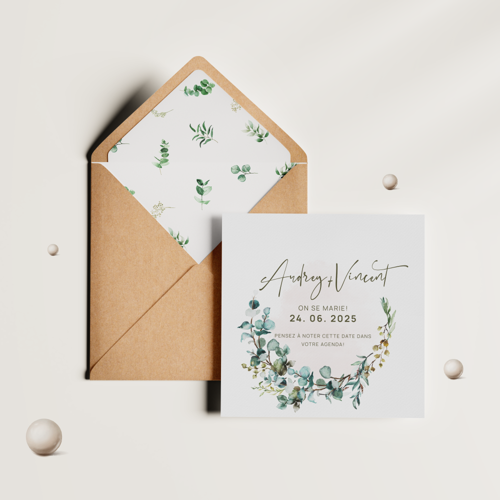 Green Elegant - Ici, la couleur dominante joue le rôle d’un fil discret qui relie les éléments et conduit le regard. Les proportions calmes et la typographie nette construisent un espace où vos mots respirent avec naturel. Imaginée par nos illustrateurs, l’invitation assume une esthétique contemporaine, débarrassée de tout effet gratuit. Vous nous envoyez votre texte ; nous le mettons en page avec soin, harmonisons la palette et ajoutons un logo discret si besoin. Entièrement digitale, elle atteint vos destinataires immédiatement. Chaque choix – alignement, hiérarchie, contraste – sert la lisibilité et l’élégance. Une correspondance premium, claire et mesurée, pour vos moments marquants.