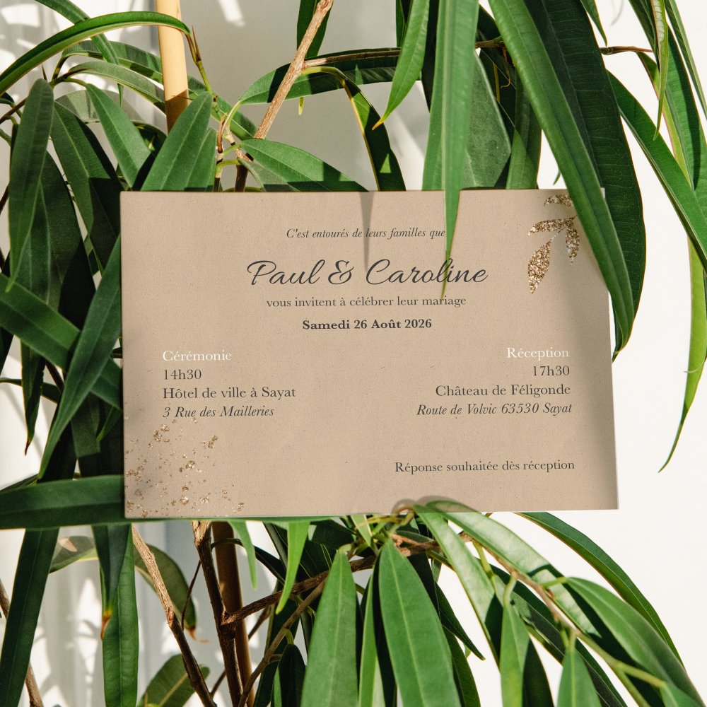 Craft And Gold - Le modèle met en scène une modernité sobre : dominante chromatique au timbre serein, structure régulière, respiration typographique maîtrisée. Nos créateurs ont privilégié l’épure pour donner de l’ampleur à vos mots et une cohérence durable à l’ensemble. Nous prenons en charge la personnalisation sur mesure : intégration du texte, réglage des teintes, ajout d’un logo discret selon vos souhaits. Diffusée uniquement en numérique, l’invitation parvient sans délai à vos invités. La force du design tient à la précision des marges, au tempo des blancs et à la justesse des contrastes. Une correspondance premium, droite et élégante, faite pour vos annonces essentielles.