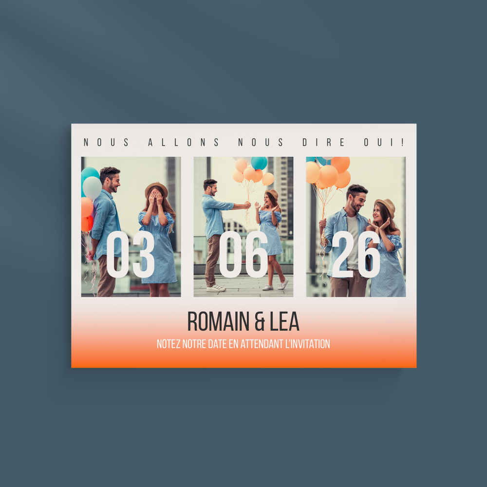 Flashy Gradient - Cette invitation valorise la clarté : dominante chromatique limpide, marges équilibrées, typographie précise. Nos illustrateurs ont choisi une approche premium qui privilégie sobriété et cohérence. Vous nous transmettez le texte ; nous le mettons en page avec exactitude, ajustons la palette et ajoutons un logo discret si nécessaire. Diffusée uniquement en numérique, elle atteint vos destinataires immédiatement. Chaque détail – interlignes, proportions, contrastes – a été conçu pour assurer lisibilité et élégance. Une correspondance moderne et raffinée, adaptée à vos moments essentiels.