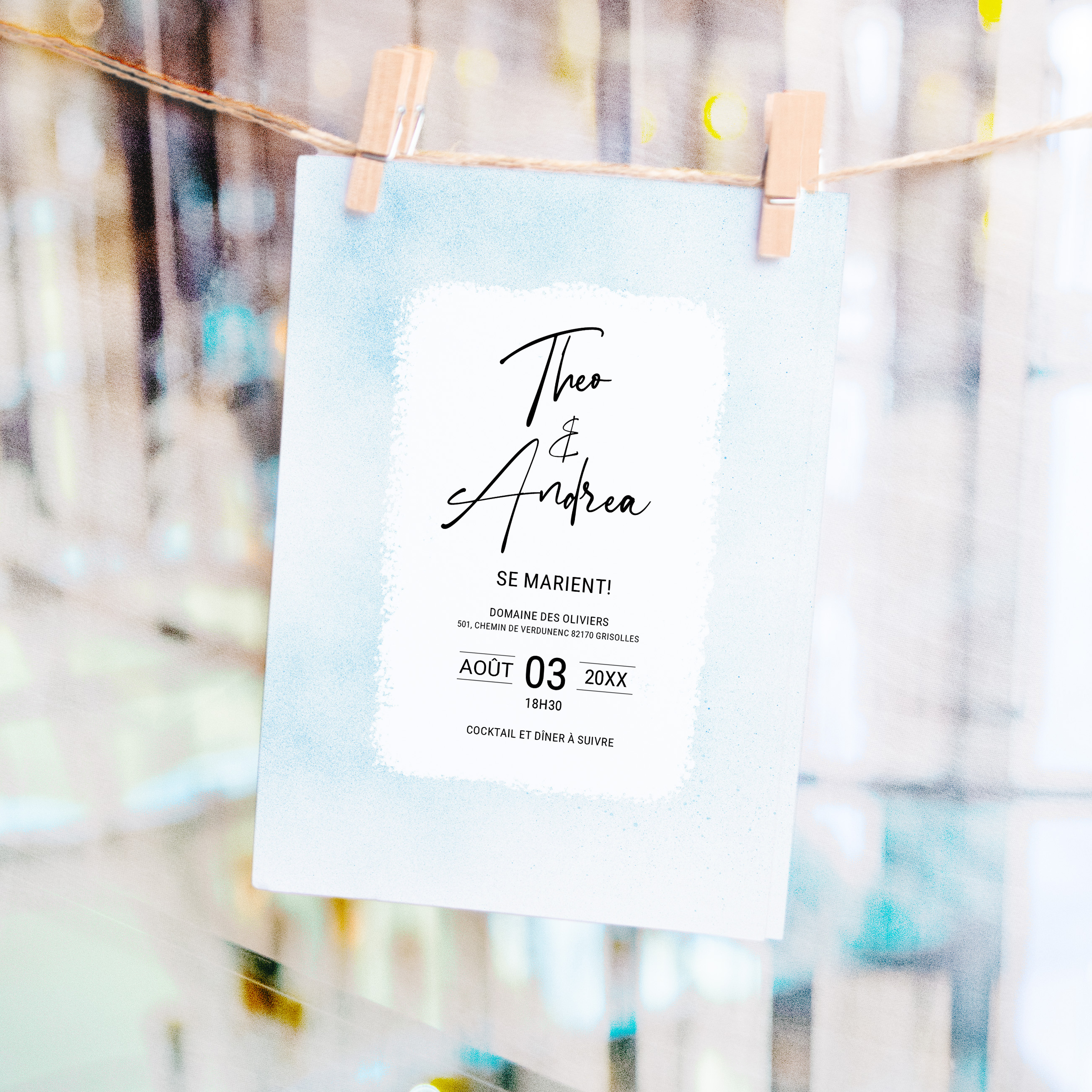 Aqua-Blue - Cette invitation met en valeur une dominante chromatique affirmée, adoucie par des alignements nets et une typographie claire. Nos créateurs ont imaginé une esthétique premium qui laisse l’élégance s’exprimer avec retenue. Nous prenons en charge la personnalisation complète : vous nous confiez votre texte, nous l’intégrons avec soin, ajustons les couleurs et ajoutons un logo discret. 100% digitale, elle atteint vos invités instantanément. Chaque paramètre – cadence, marges, échelle – a été pensé pour garantir fluidité et raffinement. Une correspondance contemporaine, fiable et posée.