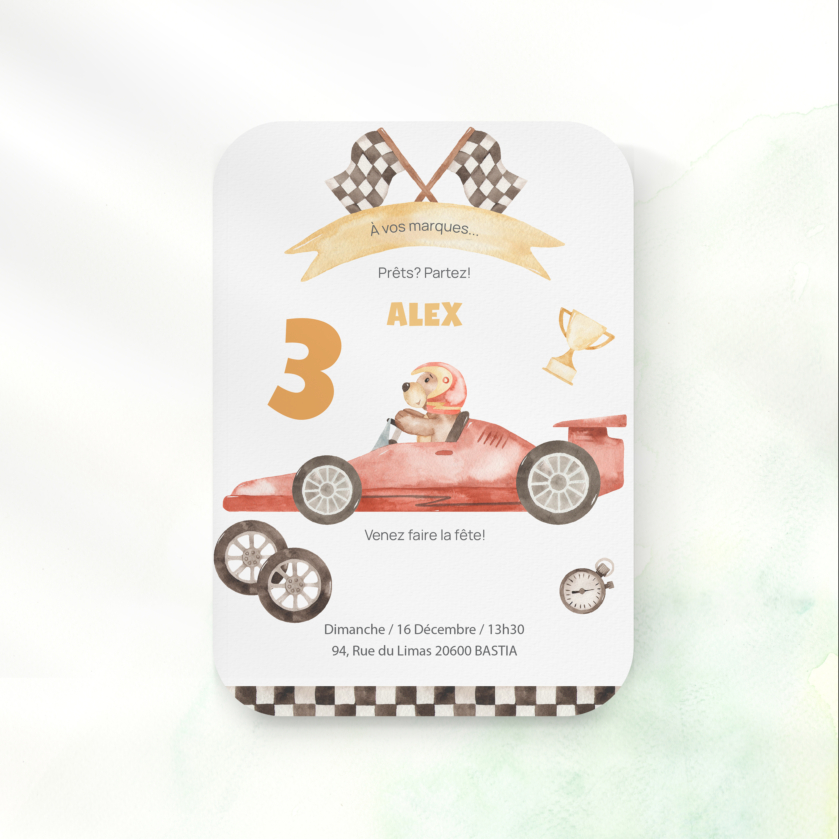 Ready? Go! - This invitation unfolds graphic sobriety where the dominant hue guides the gaze without glare. The regular grid and poised typography compose a precise premium frame. We deliver bespoke personalization: share your text; we set it accurately, tune the palette, and add a discreet logo if desired. Fully digital, it reaches your guests at once. Every detail—white-space breathing, proportions, contrasts—was designed to preserve flow and coherence. A contemporary, simple, refined correspondence.