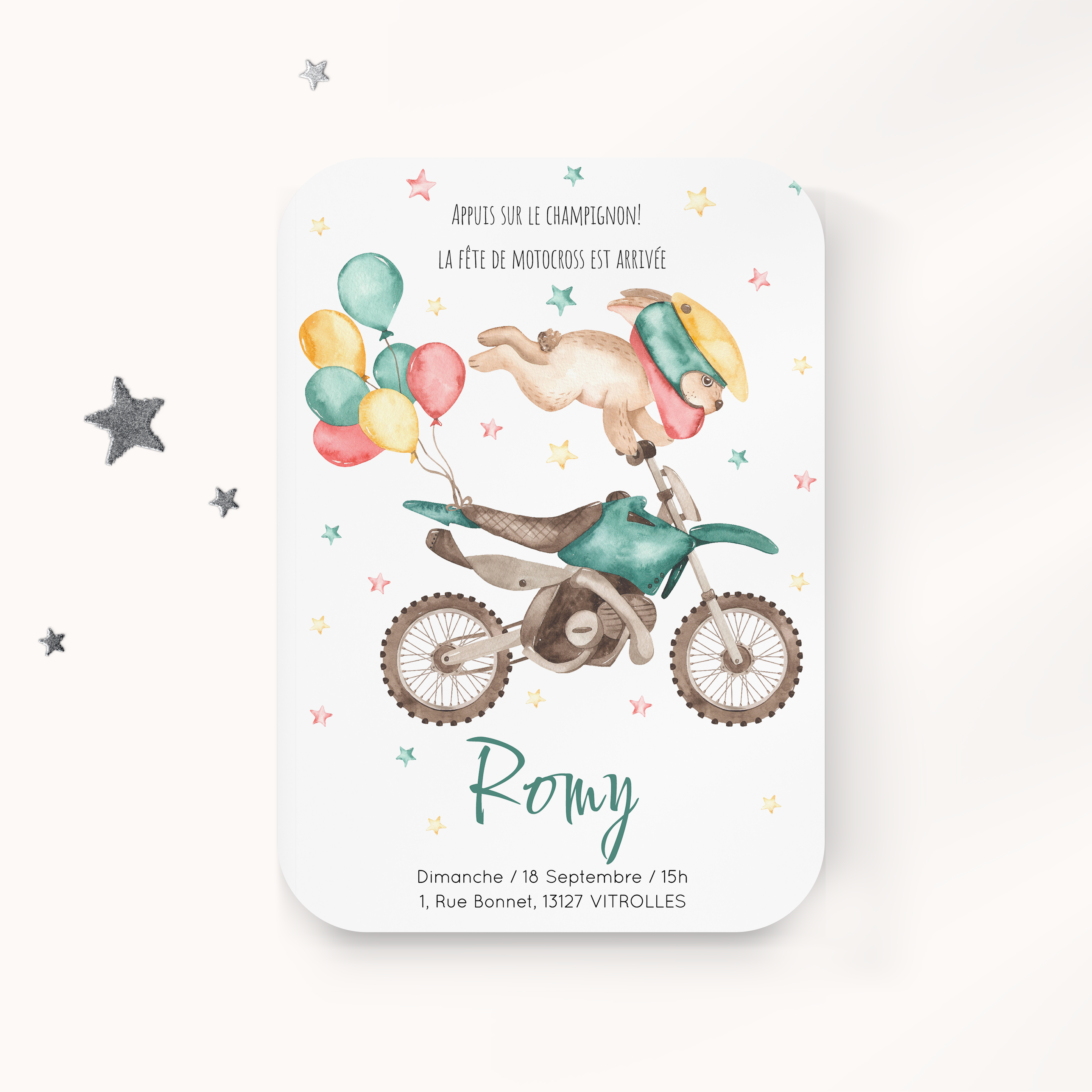 Course Motocross - Le dessin met en lumière une dominante chromatique claire, renforcée par des marges sobres et une typographie posée. Nos illustrateurs ont conçu un modèle premium qui privilégie équilibre et lisibilité. Nous prenons en charge la personnalisation : vous nous envoyez le texte, nous le composons, harmonisons les teintes et ajoutons un logo discret si souhaité. Diffusée exclusivement en numérique, elle atteint vos invités sans délai. Chaque choix – alignements, hiérarchie, contrastes – a été pensé pour préserver fluidité et élégance. Une correspondance contemporaine, fiable et raffinée.