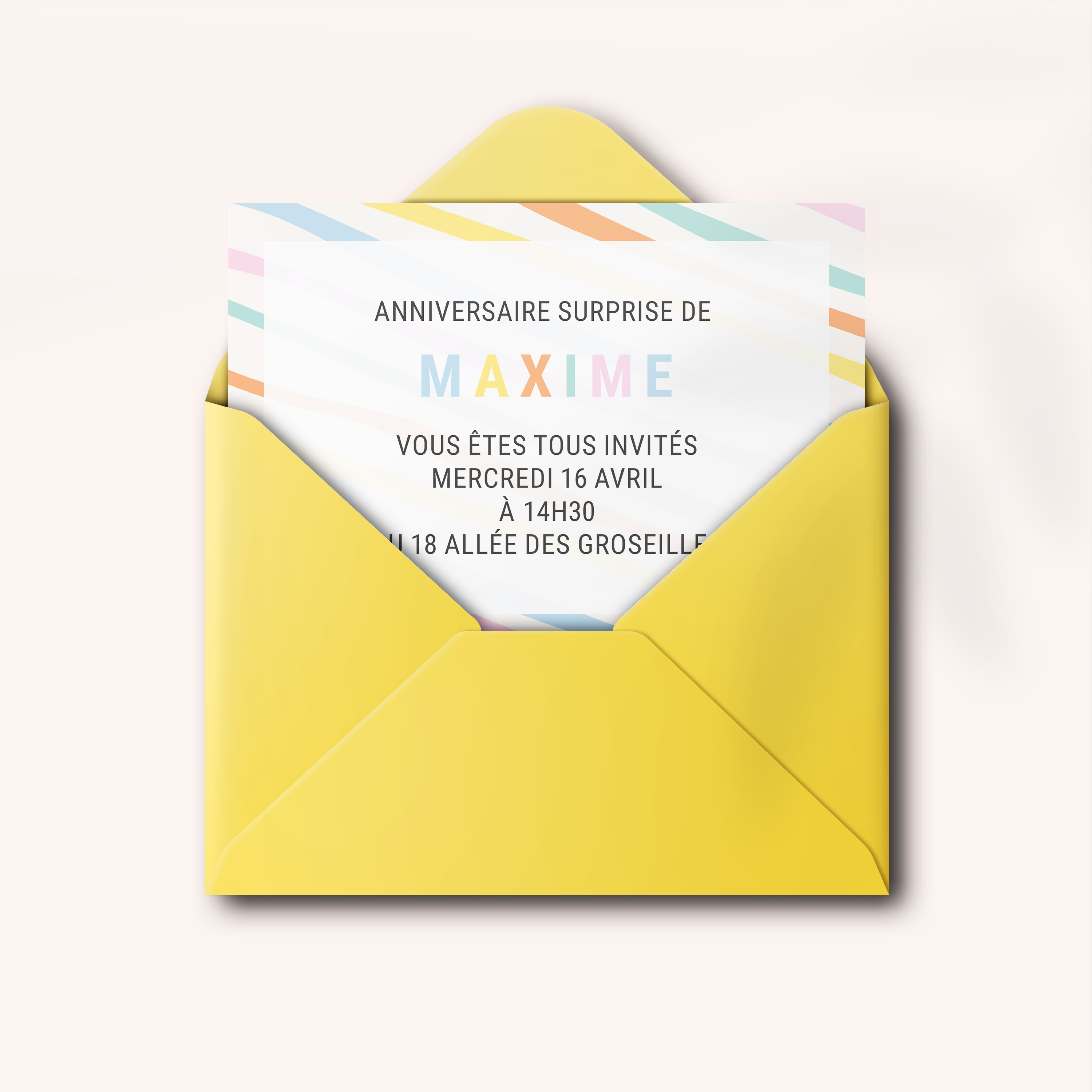 Funny Colors - This invitation highlights a confident dominant hue, structured by sober layout and crisp typography. Our creators imagined premium aesthetics combining rigor and elegance. You send us the text; we integrate it, harmonize the palette, and add a discreet logo. Fully digital, it reaches your guests instantly. Every choice—proportions, cadence, visual breathing—was designed to preserve flow and accuracy. A contemporary, simple, refined correspondence.