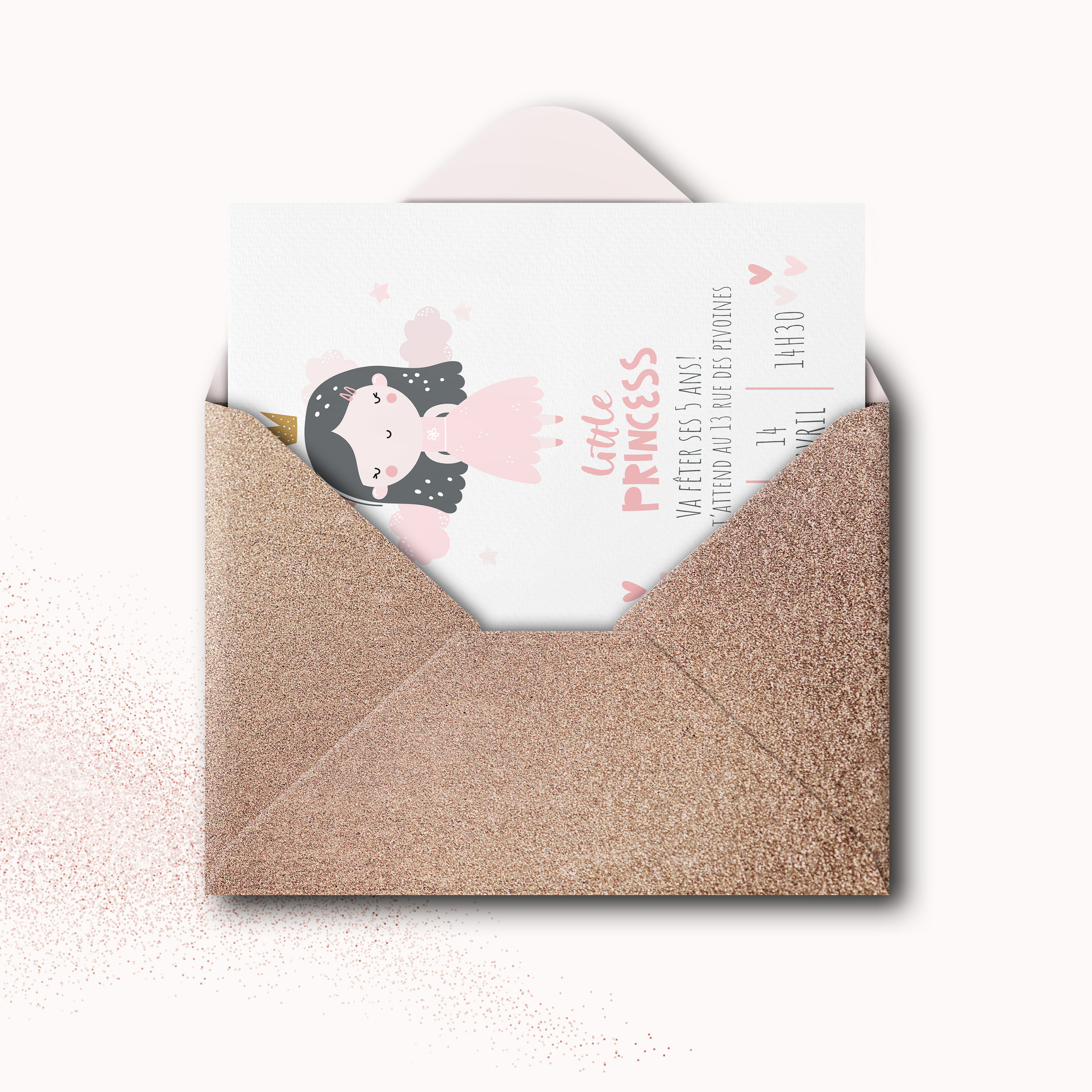 Little Princess - This invitation showcases graphic accuracy: clear dominant color, regular grid, and sober headings. Conceived by our creators, it offers a reliable, coherent premium presence. Share your content; we compose it precisely, adjust tones, and add a discreet logo if needed. Fully digital, it reaches your guests in an instant. Rigorous alignments, readable hierarchy, and measured contrasts compose lasting elegance.