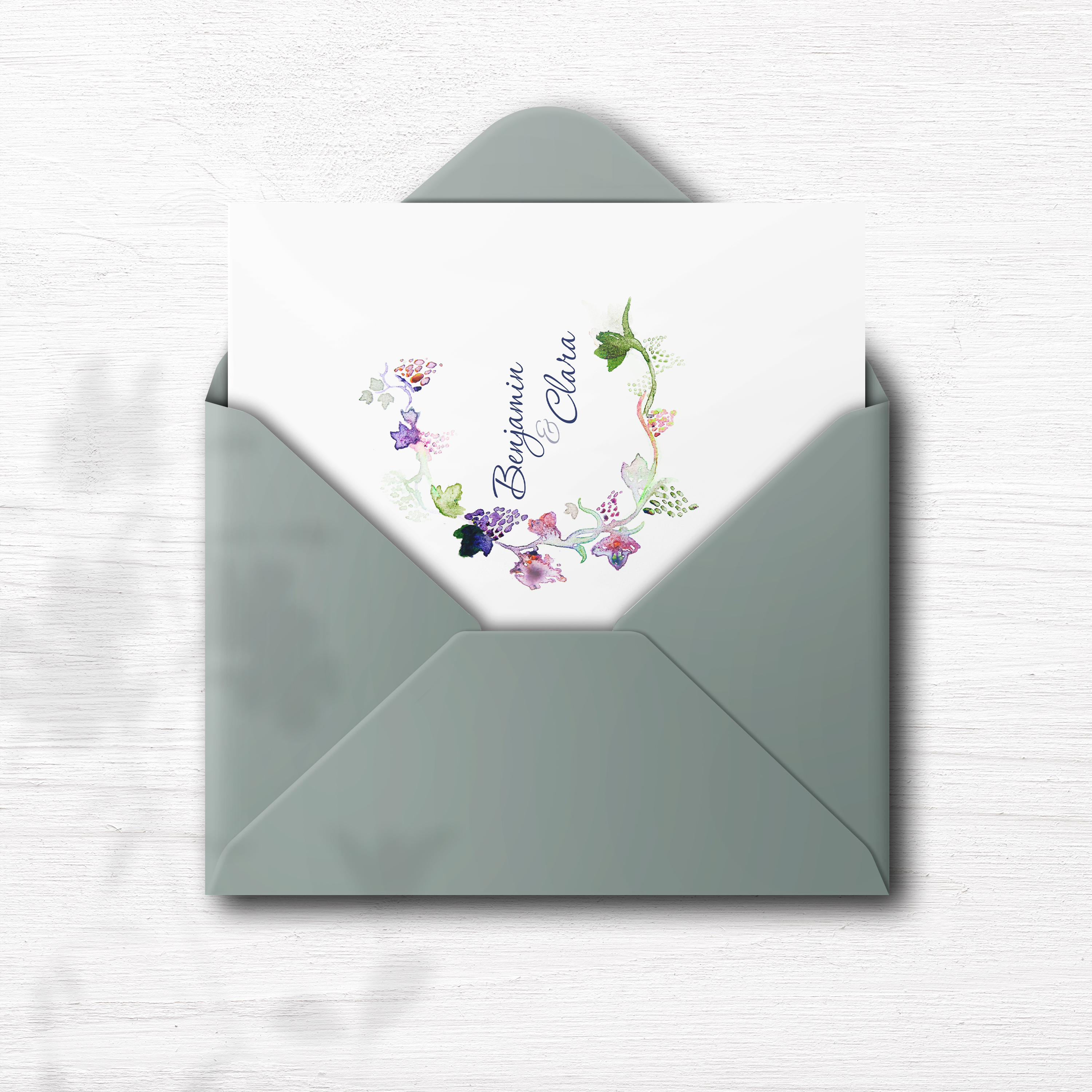 Green Leafs - The model stages a confident dominant hue, structured by regular layout and crisp typography. Our illustrators shaped premium aesthetics that value accuracy and sobriety. We deliver full personalization: you send us the text; we integrate it, harmonize the palette, and add a discreet logo. Fully digital, it reaches your guests instantly. Every detail—cadence, contrasts, margins—was calibrated to preserve flow and elegance. A contemporary, simple, lasting correspondence.